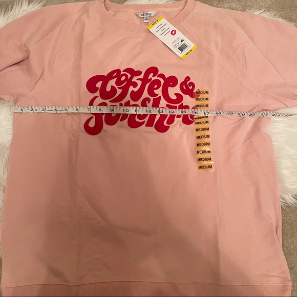 NWT Wildfox Pink Red Coffee & Sunshine Sweatshirt - Picture 8 of 11